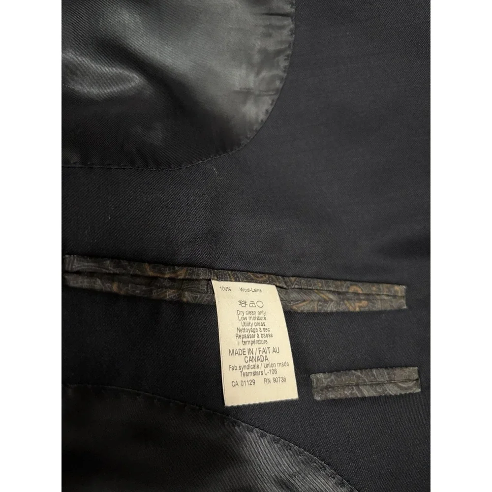 Lauren Ralph‎ Lauren Men's Navy Blue Wool 2 Button Blazer Jacket Size 46L